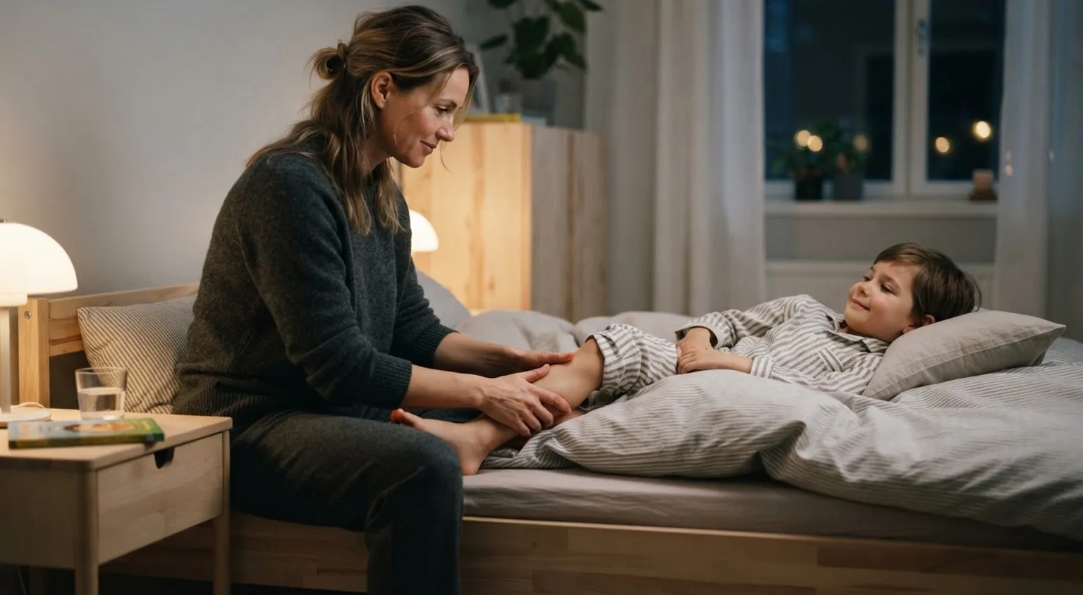 Växtvärk hos barn – hur den känns och när det är något annat - realistisk vårdbild för artikelkort